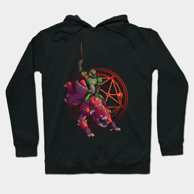 Doom Rider with Pentagram Hoodie by Dirgu